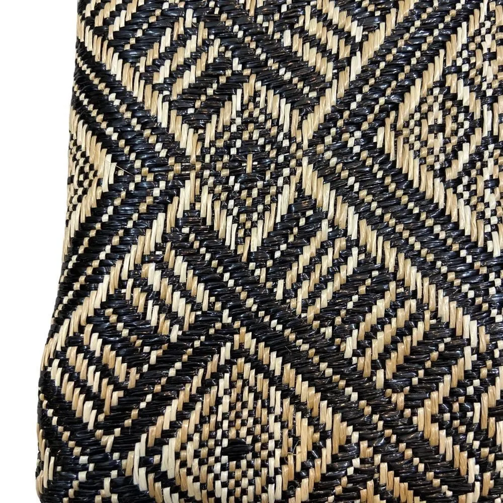 Trina‎ Brand Tan and Black Woven Cosmetic Bag With Zipper Closure